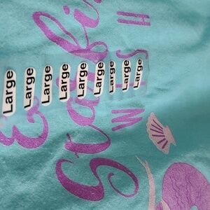 Anvil Mermaid Kisses NWT youth Large Blue tee shirt